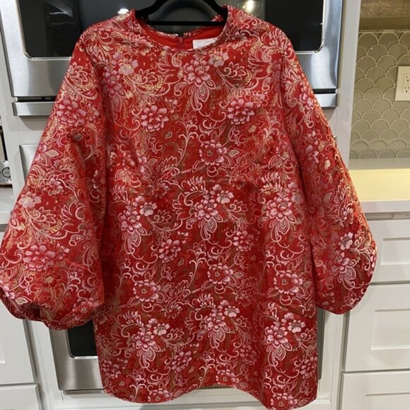 Tuckernuck HYACINTH HOUSE- Red & Pink Jacquard Janie Mini Dress - Picture 2 of 4